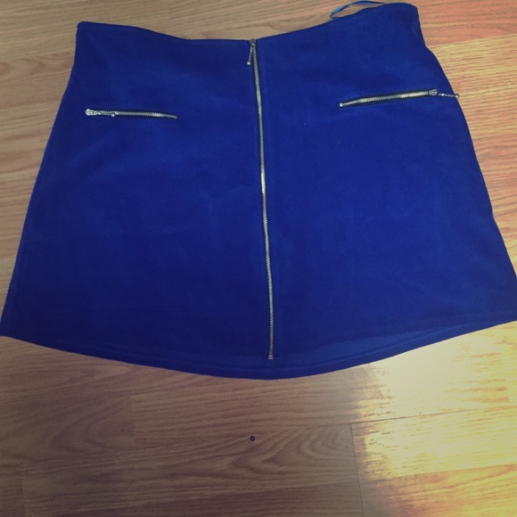 Modcloth Cobalt Corduroy Miniskirt