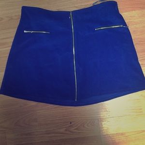 Modcloth Cobalt Corduroy Miniskirt