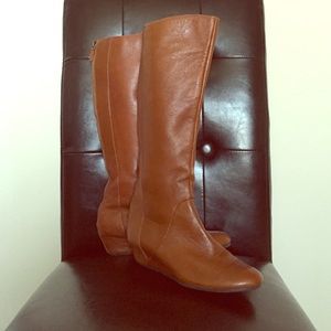 Riding boots; caramel brown; size 6 1/2