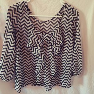 Bow back chevron top