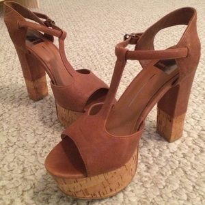 Tan Dolce Vita platform shoes