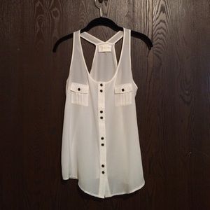 White button up tank