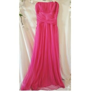 Hot pink tule semi formal dress