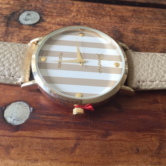 White/Beige Faux Leather Watch - Picture 2 of 4