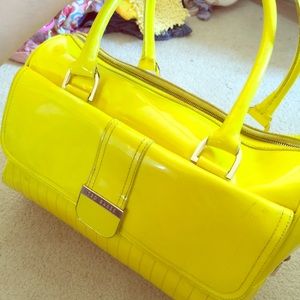 Ted baker patent leather lemon satchel