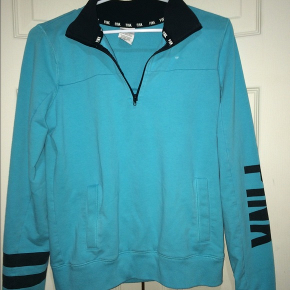 blueish/greenish Pink half zip sweatshirt - Picture 1 of 4