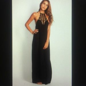 Acacia swimwear rayon maxi dress in storm