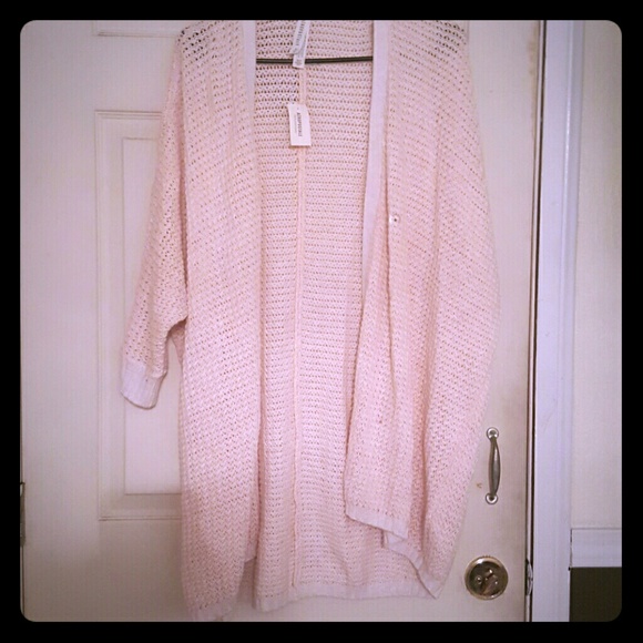 Pink and white cardigan