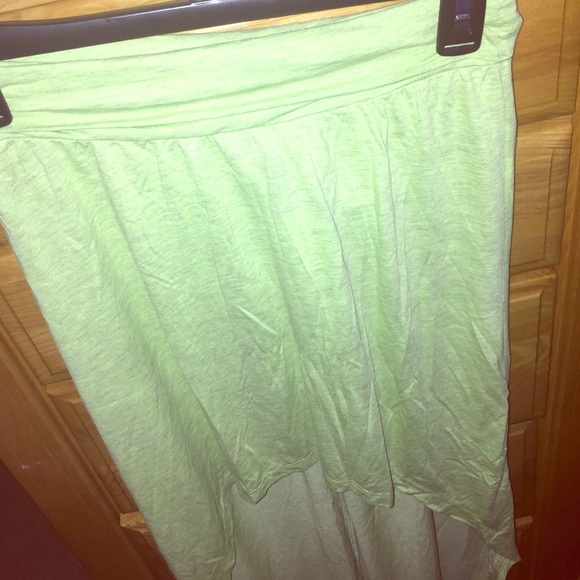 H&M Heather Green & Grey Cotton High Low Skirt - Picture 1 of 4