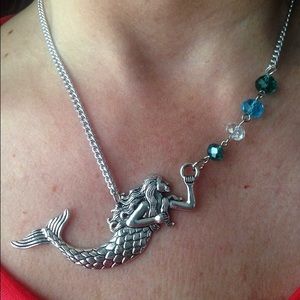 Handmade mermaid statement necklace