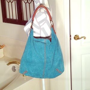 Turquoise hobo hand bag