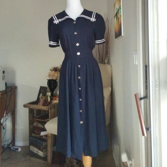Sailor inspired pinup dress