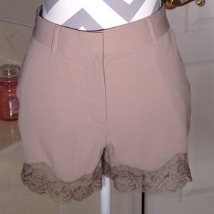 Taupe dress shorts.