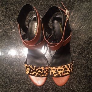 Nine West No Frills Leopard Wedge Sandal