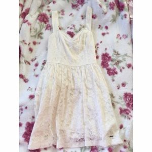 white lace hollister dress