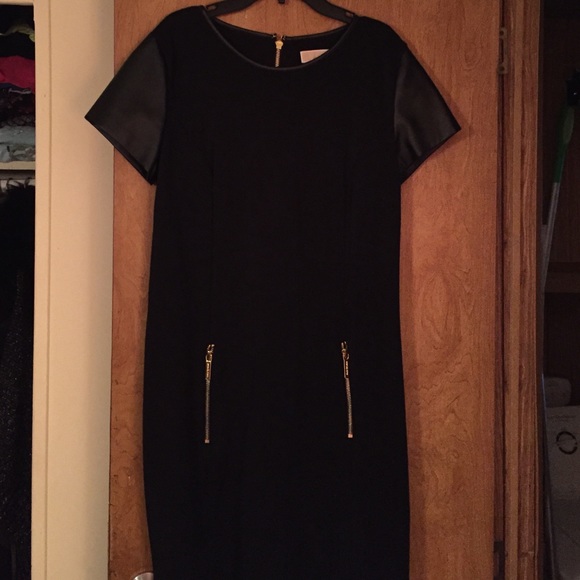 Michael Kors leather sleeve dress