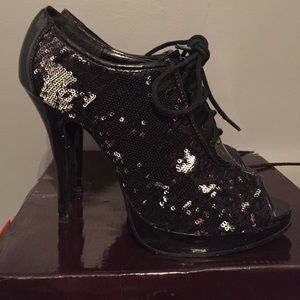 Black Sparkle Party Heels