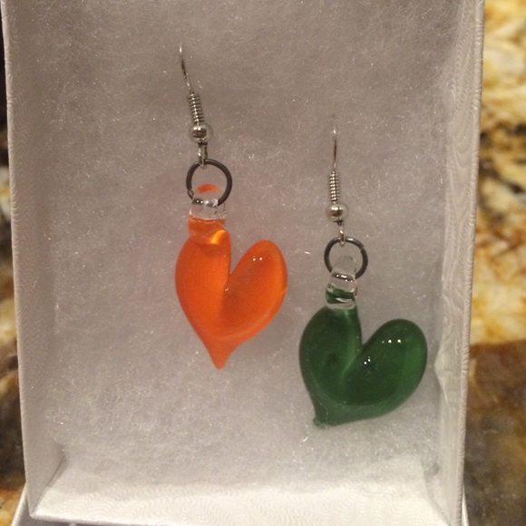 Hand blown glass earrings