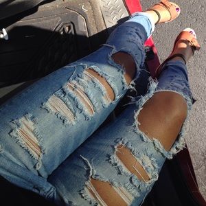 Distressed jeans