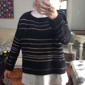 Black sweater with gold threading by LF