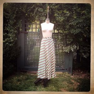 Anthropologie Mint Terra Striped Maxi Skirt