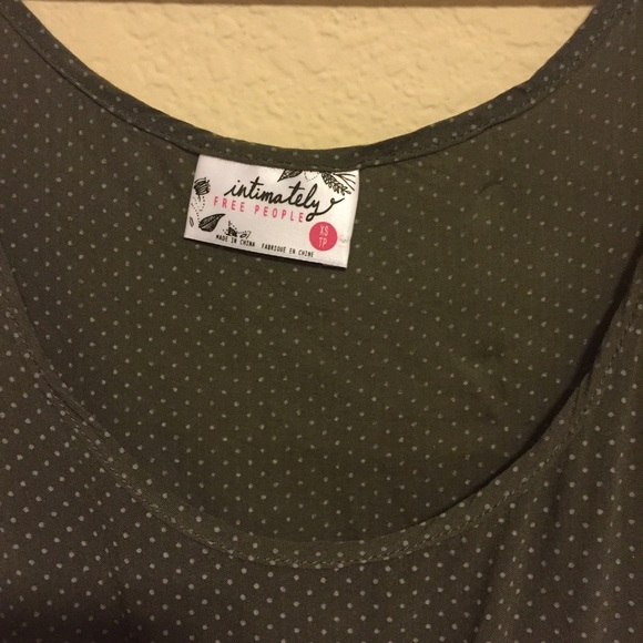 SOLD FP True Olive Voile and Lace Trapeze Slip - Picture 2 of 4