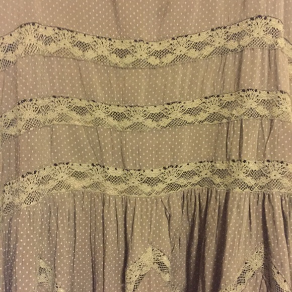 SOLD FP True Olive Voile and Lace Trapeze Slip - Picture 3 of 4