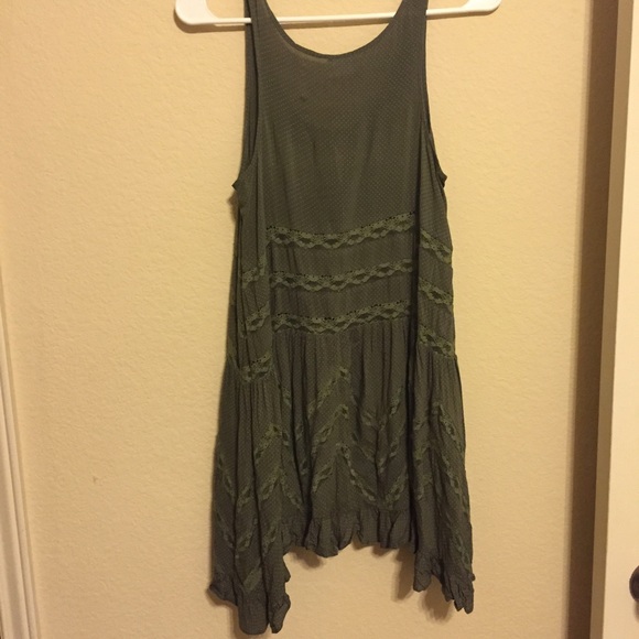 SOLD FP True Olive Voile and Lace Trapeze Slip - Picture 4 of 4