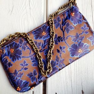 J Crew Silk Purse with chain strap