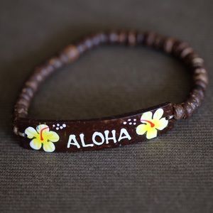 Aloha wood bracelet