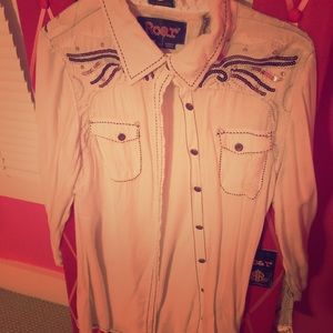 Buckle bling button up