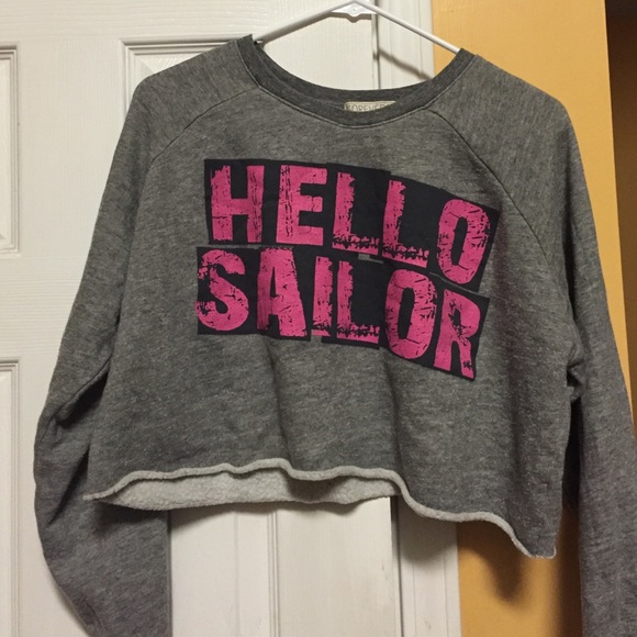 Gray light crop sweater