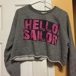 Gray light crop sweater