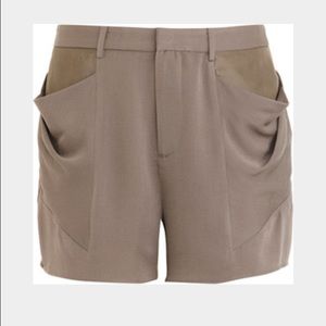 Helmet Lang Grey Silk Drape Pocket Shorts