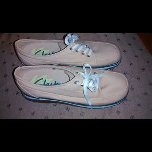 CLARKS SNEAKERS/BOAT SHOES, BEIGE