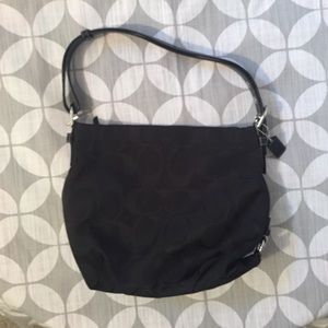 Black on black coach purse