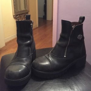 Vintage Harley Davidson Chunky Zipper Boot
