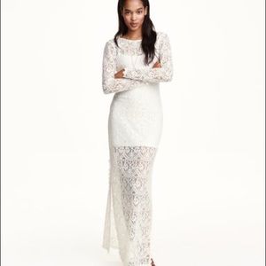 NEW. White lace maxi dress.