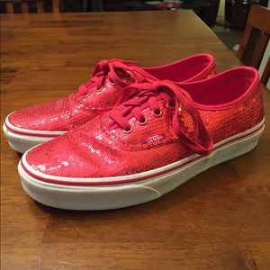Red Sparkle Vans