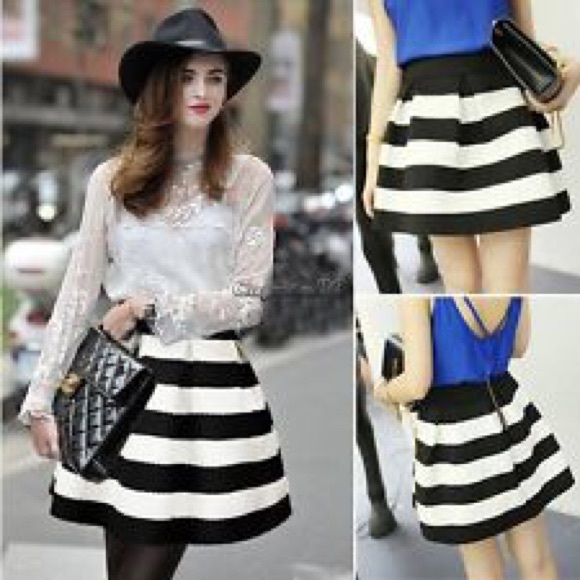 Black and white stripped skirt!