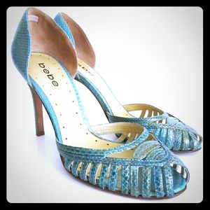 Authentic bebe Mint Green & Metallic Gold Python P