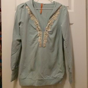 Light blue Anthropologie hooded sweater