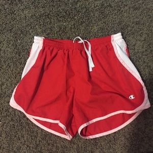 Red running/workout shorts