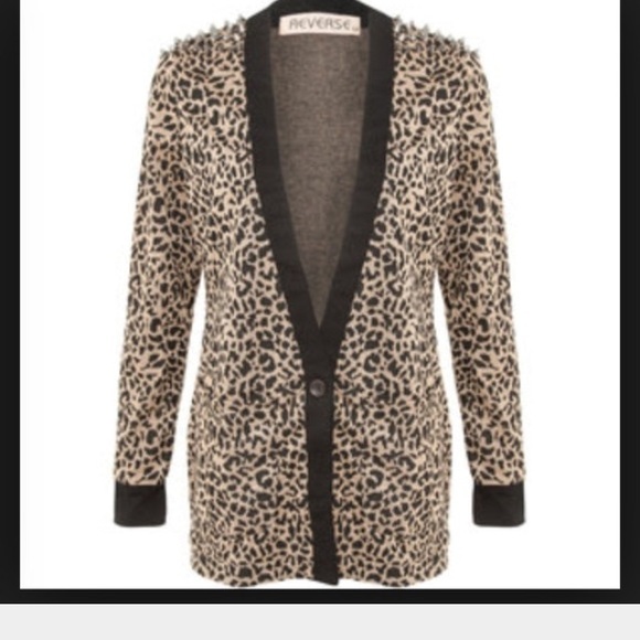 Studded leopard sweater