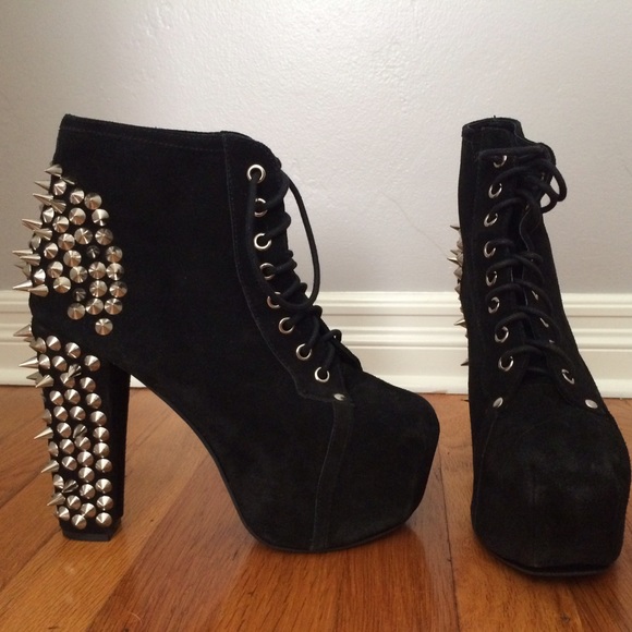 Jeffrey Campbell Spike Lita Suede Booties Boots