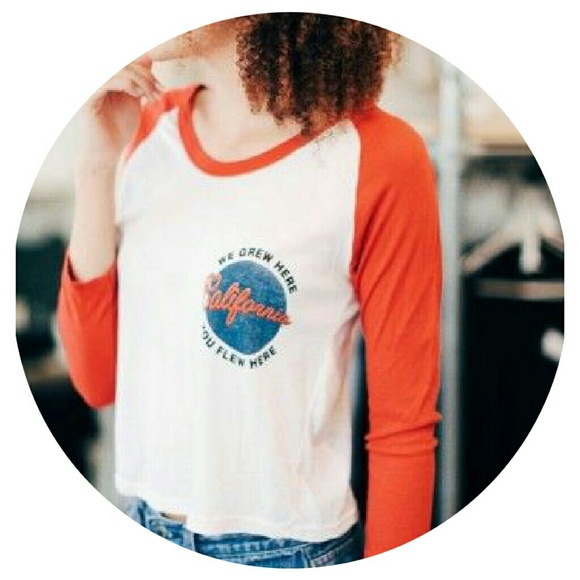 Brandy Melville Tops - Brandy Melville Candace CA Globe Top NWOT
