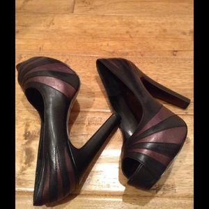 Jessica Simpson black/berry platforms!