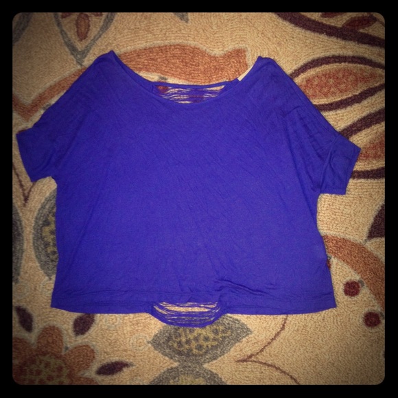 Blue string back shirt