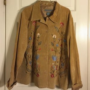 Jessica Holbrook suede leather jacket