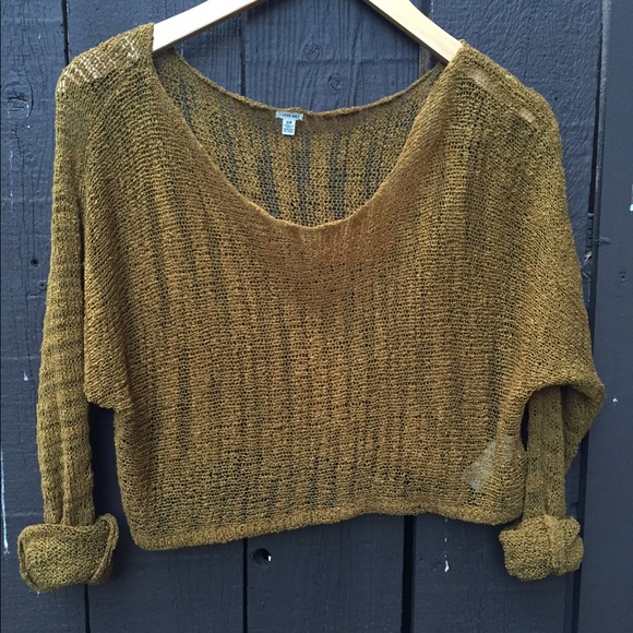 Distressed cropped long sleeve